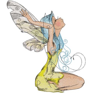 Fairy charming beauty embroidery design - Embroidery Design