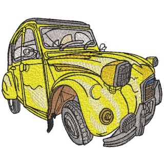 Citroen 2cv embroidery design - Embroidery Design