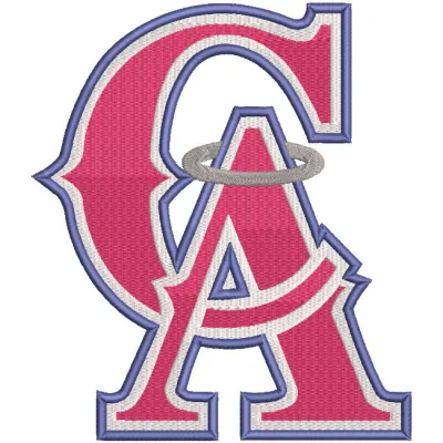 California Angels logo embroidery design preview. File: california angels logo embroidery design.