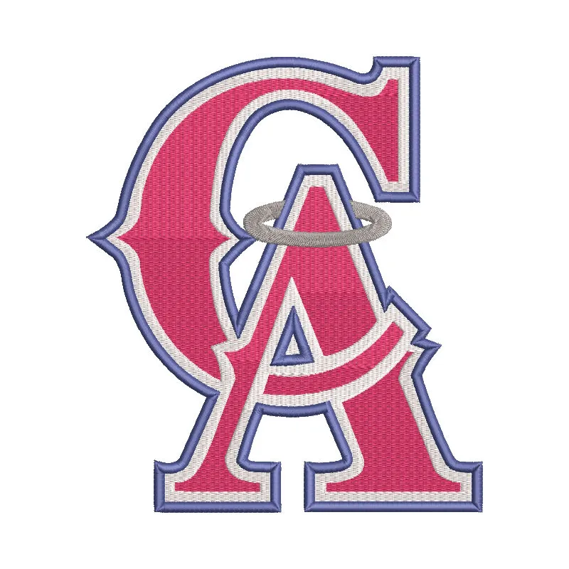 California Angels logo embroidery design preview. File: california angels logo embroidery design.