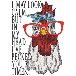 Pecked you 3 times embroidery design - Embroidery Design