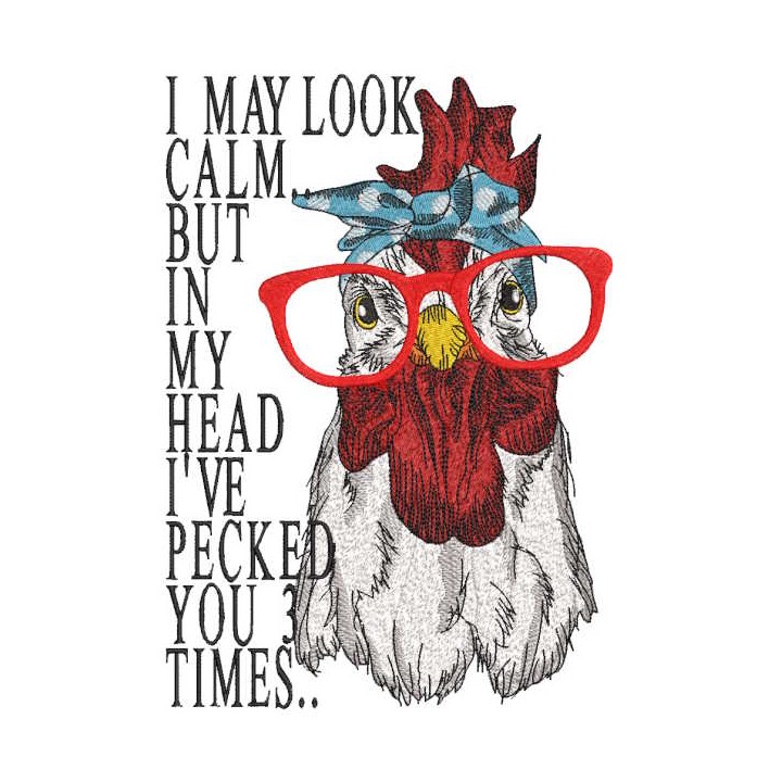 Pecked you 3 times embroidery design - Embroidery Design