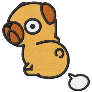 Funny Pug Kawaii embroidery design - Embroidery Design