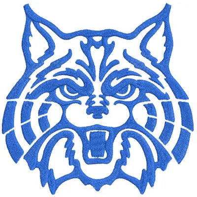 Arizona Wildcats blue logo embroidery design preview. Filename: arizona wildcats blue logo embroidery design.