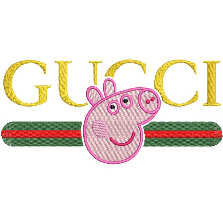 Pig gucci embroidery design - Embroidery Design