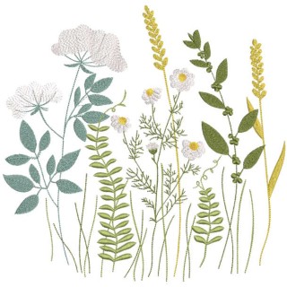 Botanical Grass Garden embroidery design - Embroidery Design