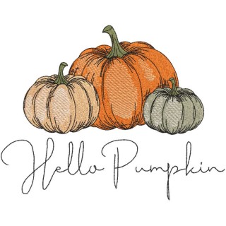 Hello pumpkin embroidery design - Embroidery Design