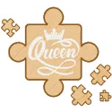 Queen puzzle embroidery design preview showcasing intricate details and vibrant colors for FSL projects.