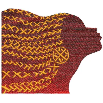 Gold of your hair embroidery design preview showcasing intricate details and vibrant colors.