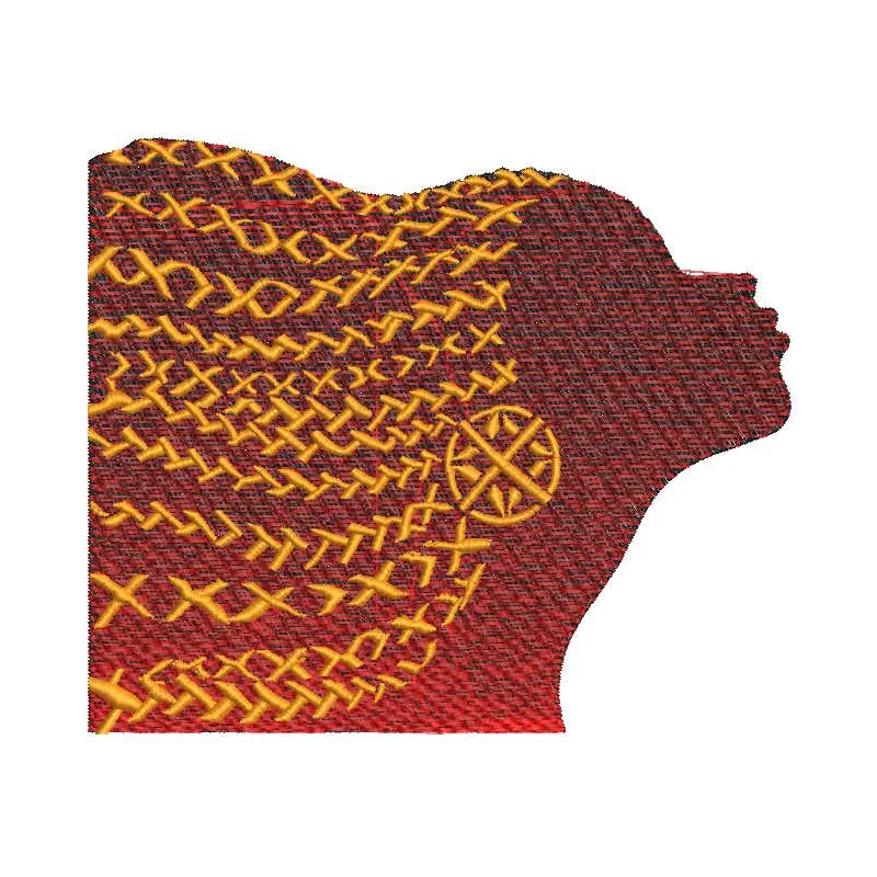Gold of your hair embroidery design preview showcasing intricate details and vibrant colors.