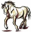 Galloping gelding embroidery design preview showcasing detailed stitching and vibrant colors.