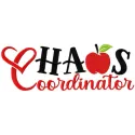 Chaos coordinator embroidery design preview showcasing vibrant details for back to school projects. Filename: chaos coordina…
