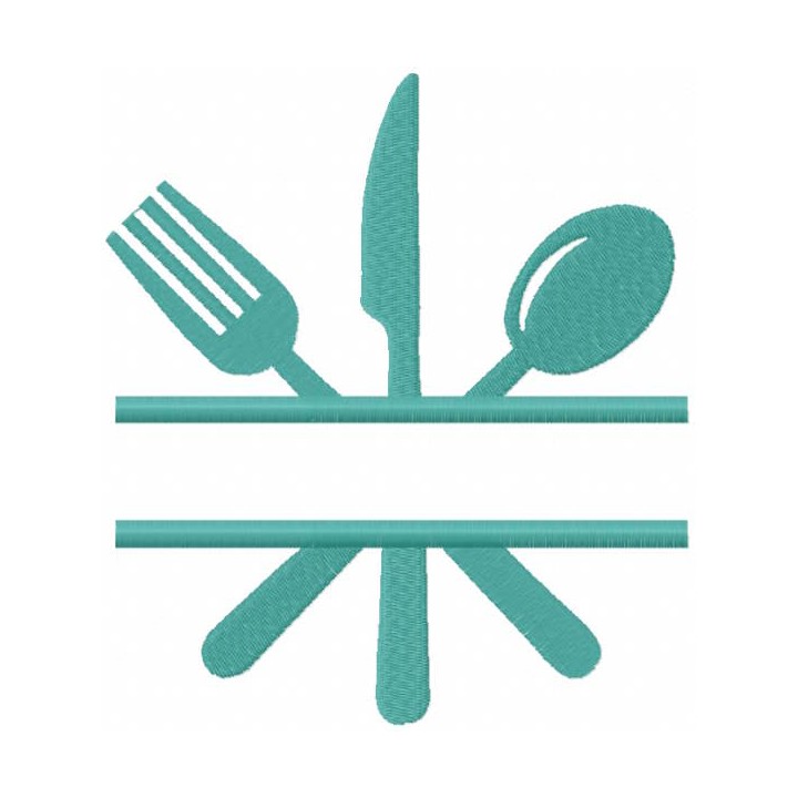 Split kitchen monogram embroidery design - Embroidery Design