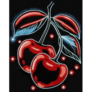 Cherries on branch embroidery design - Embroidery Design