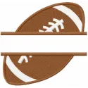 American football ball split embroidery design preview. Filename: american football ball split embroidery design.