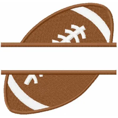 American football ball split embroidery design preview. Filename: american football ball split embroidery design.