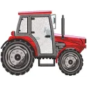 Embroidery design preview of Uncover the Magic of Red Tractor embroidery design.