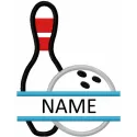 Outline Split Bowling embroidery design preview showcasing intricate details and stitching quality.