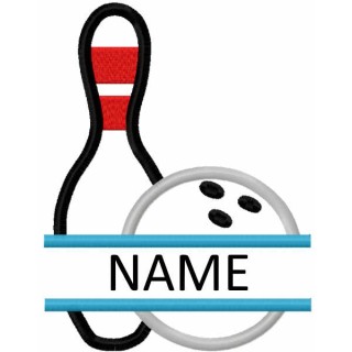 Outline Split Bowling embroidery design - Embroidery Design