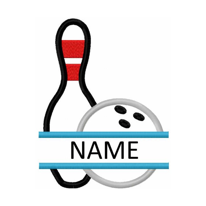 Outline Split Bowling embroidery design - Embroidery Design