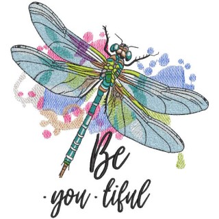 Magic rainbow dragonfly embroidery design - Embroidery Design