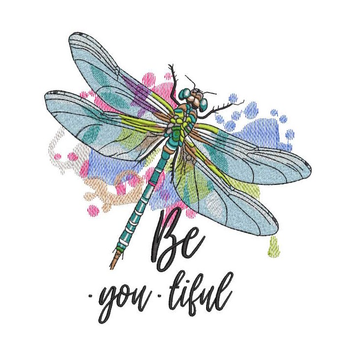 Magic rainbow dragonfly embroidery design - Embroidery Design