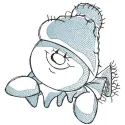 Snowman Christmas scetch embroidery design preview showcasing detailed stitching and vibrant colors.