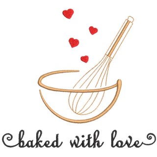 Baking whisk embroidery design - Embroidery Design