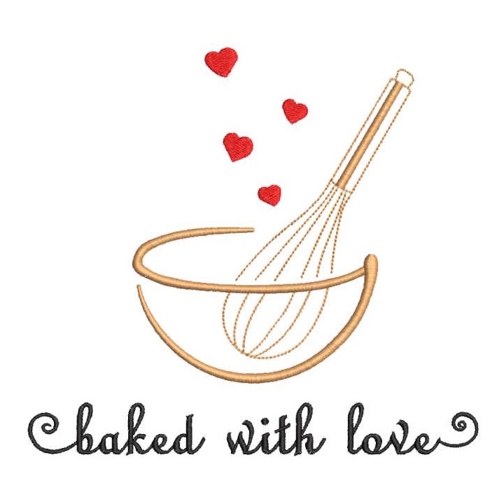Baking whisk embroidery design - Embroidery Design