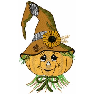 Scarecrow Pumpkin embroidery design - Embroidery Design