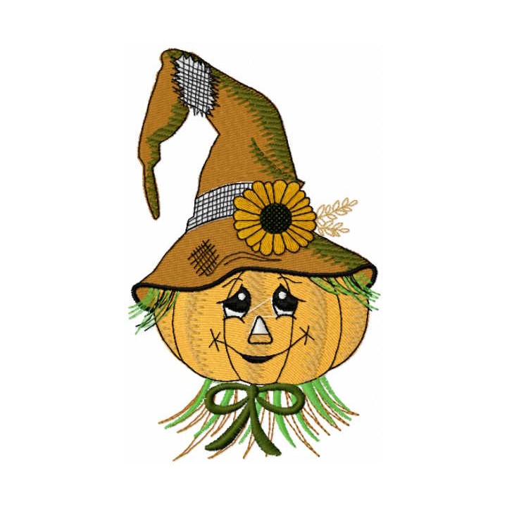 Scarecrow Pumpkin embroidery design - Embroidery Design