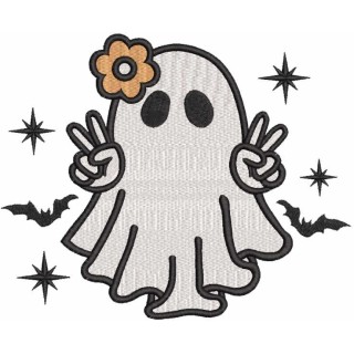 Halloween funny ghost embroidery design - Embroidery Design