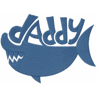 Daddy shark embroidery design - Embroidery Design