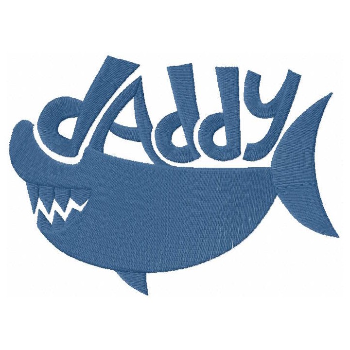 Daddy shark embroidery design - Embroidery Design