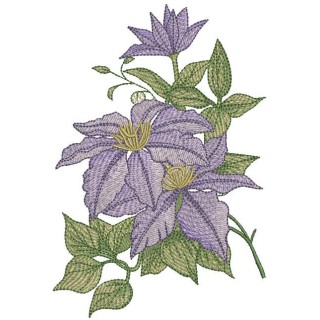 Clematis minister bouquet embroidery design - Embroidery Design