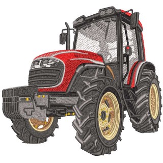 Ultimate big red tractor adventure embroidery design - Embroidery Design