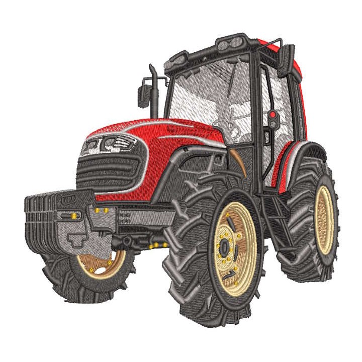 Ultimate big red tractor adventure embroidery design - Embroidery Design