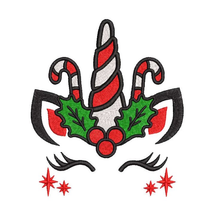 Magical adventures of Christmas unicorns embroidery design - Embroidery Design