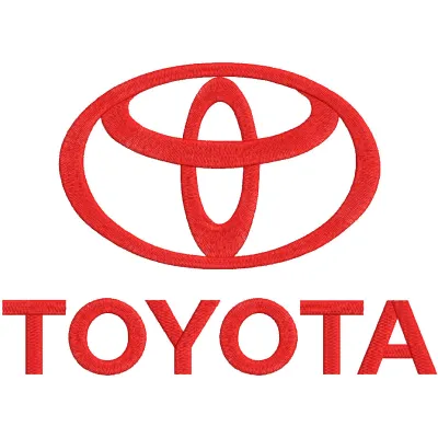 Toyota classic logo embroidery design preview. Filename hint: toyota classic logo embroidery design.