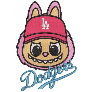 Labubu Dodgers fan embroidery design - Embroidery Design