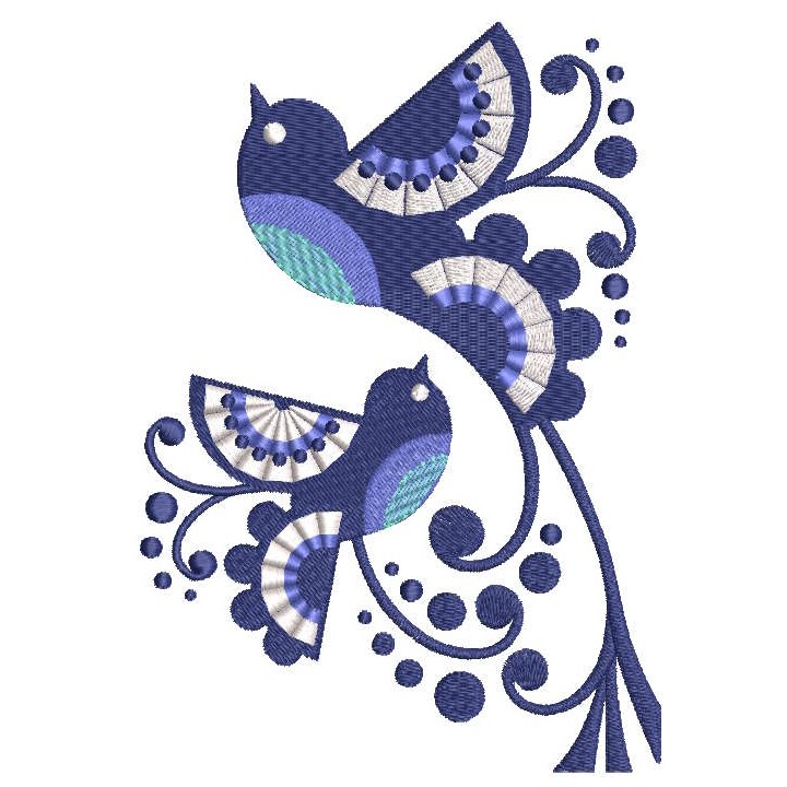 Two ethnic birds embroidery design - Embroidery Design