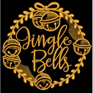 Gold jingle bells embroidery design - Embroidery Design