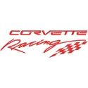 Corvette racing logo embroidery design preview showcasing detailed stitching and vibrant colors.