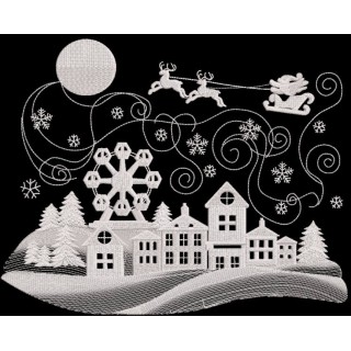 Sweet city celebrates Christmas embroidery design - Embroidery Design