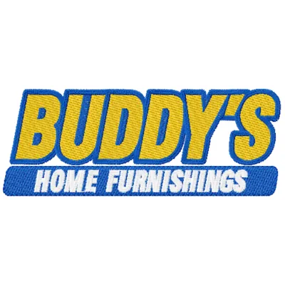 Buddy's home furnishing logo embroidery design preview for machine embroidery. Filename hint: buddy s home furnishing logo e…