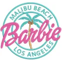 Barbie Malibu beach Los Angeles embroidery design preview. Filename: barbie malibu beach los angeles embroidery design.