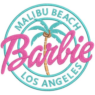 Barbie Malibu beach Los Angeles embroidery design - Embroidery Design