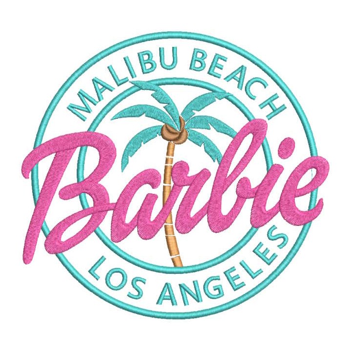 Barbie Malibu beach Los Angeles embroidery design - Embroidery Design