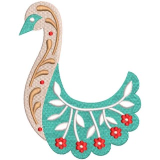Swan ethnic decor embroidery design - Embroidery Design