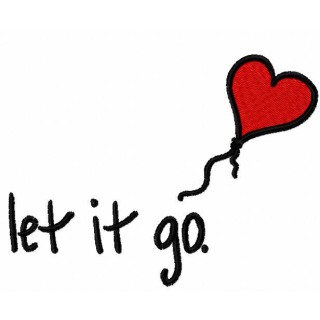 Let it go heart embroidery design - Embroidery Design